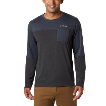 Columbia Outdoor Elements Long Sleeve, Sudaderas Azules Grises Oscuro Para Hombre | 071284-GVS